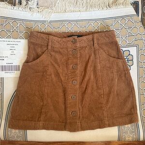 Corduroy button up Mini Skirt